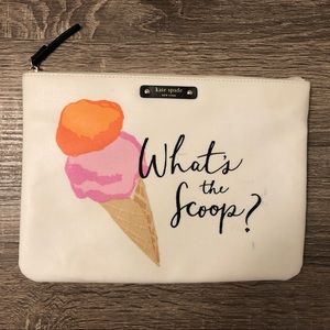 Kate Spade “What’s The Scoop” White Clutch
